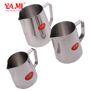 YAMI 600cc 350cc <span class=keywords><strong>Pichet</strong></span> à lait en acier inoxydable pour mousse de lait et latte art, récipient métallique avec échelle interne - Product Image 5