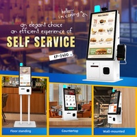 24 kiosque automatique de libre-service de machine de paiement de coup de mur de restaurant de pouce pour la commande