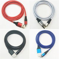 Cable de Datos Magnético con Luz LED 3 en 1 de 2 Metros y 6.6 Pies, Carga Rápida, Rotación Libre de 360 Grados, Cable USB Magnético