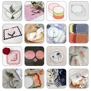 Servilletas de Lino 100% Ecológicas con Impresión Personalizada, Ribete Bordado a Mano, Logotipo, Mantel Individual de Lino y Algodón para Hotel - Product Image 6