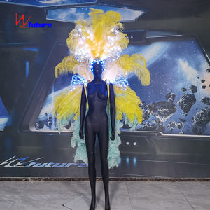 Disfraces de actuación de baile exótico con soporte de pluma luminosa LED para carnaval brasileño - Product Image 5