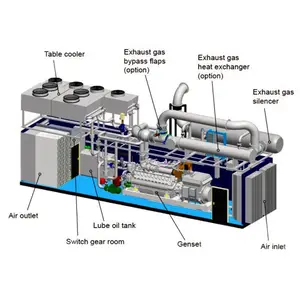 Generator Biogas Berat 300kw 1MW / 2MW Generator Gas Tanaman Biogas dengan Tipe Kontainer