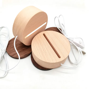 Bán buôn New LED 3D bằng gỗ cơ sở ánh sáng với cáp USB cho phòng ngủ ánh sáng ban đêm hiển thị cơ sở - Product Image 1