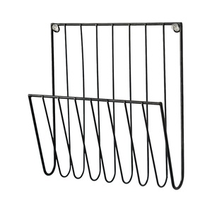 Estante de Almacenamiento de Libros y Periódicos Rectangular de Madera Minimalista Moderno para Montar en la Pared para Sala de Estar - Product Image 1