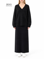 Pull en laine tricoté minimaliste à col en V, coupe décontractée, double couche, style français, en mohair, pour femme, automne