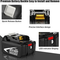 Nouvelle batterie au lithium de remplacement pour outils électriques Makita 18 volts BL1860B BL1860 BL1850 BL1850B BL1840 BL1830 18V 6.0Ah