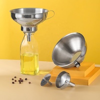 Entonnoir 2 en 1 en acier inoxydable 304, compatible lave-vaisselle, avec une large ouverture et une petite ouverture et un filtre pour transférer les épices, les huiles et les aliments