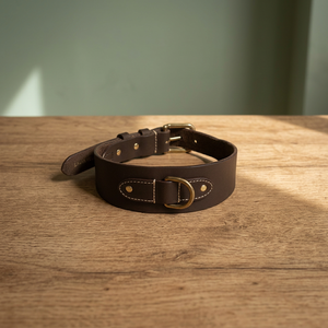 Collier pour chien en cuir naturel pour les marques de vêtements pour animaux de compagnie, fabrication OEM par Divine International - Product Image 1