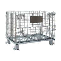 Malla de Alambre de Acero Galvanizado 50x50mm, Alambre de 6mm, Jaula Metálica Plegable Cuadrada con Cierre de Hebilla, Ruedas de 4 Pulgadas, Almacenamiento para Almacén