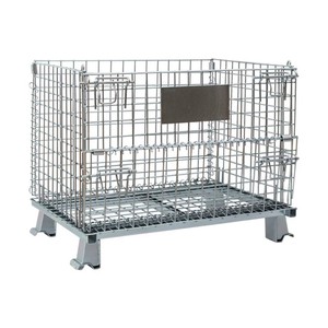 Grillage en acier galvanisé 50x50mm, fil de 6mm, caisse métallique pliable, cage carrée avec fermeture à boucle, roues de 4 pouces pour stockage en entrepôt - Product Image 2