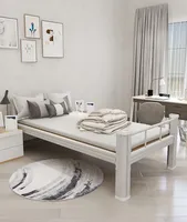 Cadre de lit simple en métal moderne et durable, polyvalent pour les hôtels, les chambres d'école et les hôpitaux ou les appartements pour les dortoirs.