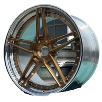 Custom 5x112 Lèvre polie 6061-T6 Alliage 2 pièces forgé Roues de voiture de course Deep Dish Design 19 20 21 22 23 24 Inch Fit for Audi S8