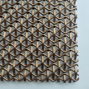 Brass Bronze Stainless Steel Woven Metal Decorative Steel Wire Mesh Building Curtain Wall Screen For Building Facades