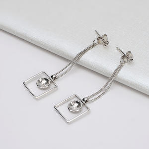 Boucles d'oreilles en argent S925, grande goutte d'eau, tendance, perle baroque, support creux, accessoire irrégulier DIY, 5547 - Product Image 5