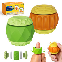 Balle sensorielle texturée en silicone avec anneau rotatif, jouet anti-stress à faire tourner au doigt, balle fidget spinner pour enfants et adultes, autisme, TDAH
