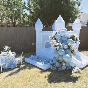 Maison de rebond blanche gonflable avec toboggan pour fêtes en plein air et mariages <span class=keywords><strong>Location</strong></span> de <span class=keywords><strong>château</strong></span> sautant plein d'entrain - Product Image 4
