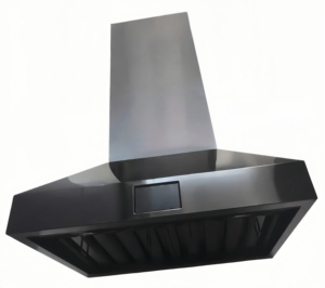 48 Inch 2000m³/hr Ducted BBQ Hood in Matte Black Stainless Steel, Touch Screen Control, 4pcs LED <b>Lights</b> - Product Image 1