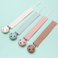 Vente en gros de nouveaux matériaux pince-sucette portable en coton pour bébé pinces binky neutres universellement adaptées à toutes les sucettes pour jouets de bébé
