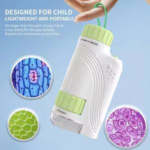 لعبة بلاستيكية متينة محمولة باليد للأطفال بحجم الجيب 50-300X أضواء مجهرة صغيرة للأماكن الخارجية - Product Image 6