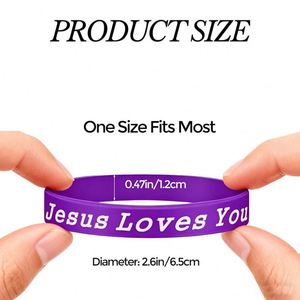 Pulseras Religiosas de Silicona con Estampado Suave de Jesús te Ama - Recuerdos para Fiestas Escolares y de Iglesia para Niños y Adultos - Paquete de 10 Pulseras de Fe - Product Image 4