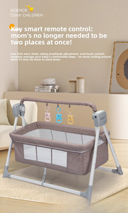 Berceau à bascule électrique intelligent premium pour bébé, berceau pliable pour nouveau-nés de 0 à 36 mois, lit portable multifonctionnel - Product Image 6