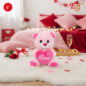 6\" <b>Pink</b> <b>Bear</b> with Heart 72PCS/CS for Valentine's Day Supplies - Product Image 3