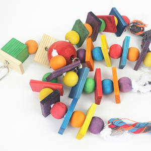 Hoge Kwaliteit Kleur Natuurlijke Houten Huisdier Grote Vogel Kauw Kooi Speelgoed Vogel Kauwen Speelgoed Voor Grote Papegaai - Product Image 2