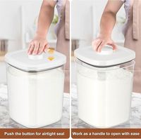 Conteneur hermétique pour riz 25 lb, bac de stockage alimentaire en plastique transparent pour farine, sucre, aliments secs avec couvercle à fermeture facile