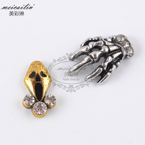 Araignée diamant crâne ongles alliage manucure Halloween Nail Art breloques Halloween fête fournitures paillettes manucure bricolage décoration - Product Image 6