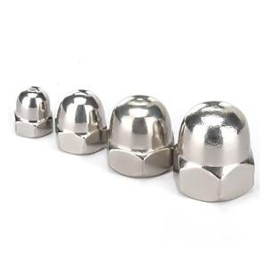 DIN 1587 304 in acciaio inox noce acorno M10 filo imperiale zinco placcato lucido finitura unlosing tappo a cupola esagonale rotondo dado - Product Image 6