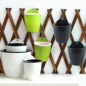 Yimyicai — Pots <span class=keywords><strong>de</strong></span> fleurs en plastique suspendus, pour arrosage automatique <span class=keywords><strong>de</strong></span> plantes, fleurs paresseuses, suspendus au mur - Product Image 5