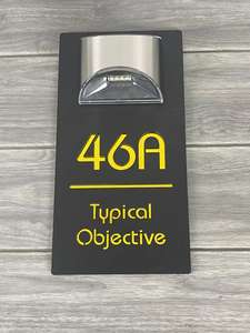 Wholesale Premium Solar House <b>Sign</b> LED Illuminated Laser Cut Contemporary Modern Door Number <b>Plaque</b> Matte Black White Mirror - Product Image 5