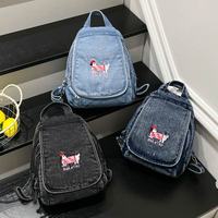 New boridery Denim Fabric Vintage Blue online-mayori-shop Casual Rucksack Designer Ladies Chest Bags (en inglés)