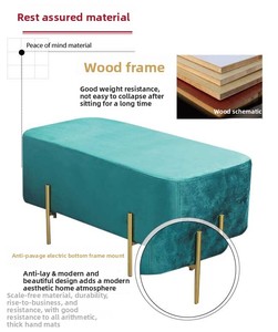 Tabouret Rembourré Rectangle Repose-Pieds Moderne <span class=keywords><strong>En</strong></span> <span class=keywords><strong>Fer</strong></span> Forgé pour Salon Couloir Chambre Canapé Usine <span class=keywords><strong>En</strong></span> Gros - Product Image 4