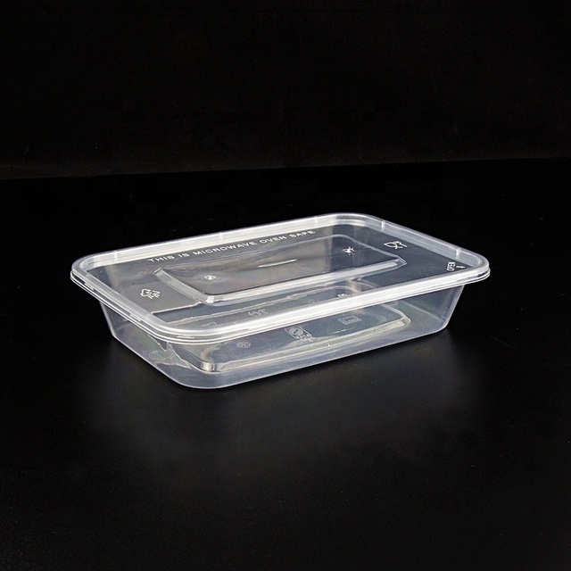 Disposable Lunch Bento Box Microwave Rectangle Takeaway Plastic Food Storage Container