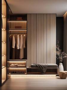 Armoire en forme de L avec coiffeuse, organisateur de vêtements, dressing, armoire - Product Image 2