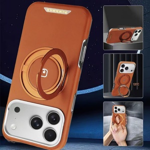 Business Magnetic Leather Phone Case for iPhone 17 16 15 14 13 12 <b>Pro</b> Max 17 Air With 360° Rotation <b>Ring</b> Stand Protective Cover - Product Image 6