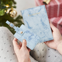 Porte-Passeport Personnalisé, Porte-Cartes, Portefeuille de Voyage avec Étiquette de Bagage, Cadeau pour Hommes et Femmes, Ensemble Porte-Passeport et Étiquette de Bagage