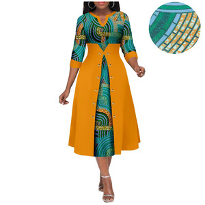 Vêtements ethniques africains <span class=keywords><strong>Robe</strong></span> batik pour femmes Robes de mère de la mariée <span class=keywords><strong>Robe</strong></span> africaine en coton - Product Image 2