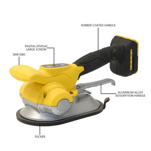 Máquina inalámbrica amarilla para colocación de azulejos con batería de litio, vibrador de piso para azulejos cerámicos, fácil de operar. - Product Image 4