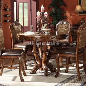 American style restaurant furniture wood dining room sets round small dining table set 4 chairs
