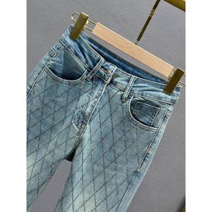 กางเกงยีนส์ทรงหลวมสบาย เอวสูง ขาตรง ผ้าฝ้ายเดนิมสีน้ำเงิน ทรงแบ็กกี้ ขากว้าง ทรงตรงเข้ารูปสำหรับผู้หญิง - Product Image 3