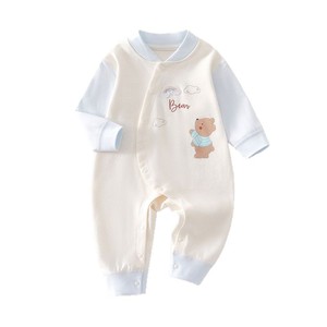 Combinaison pour bébé en coton pur, unisexe, pour nouveau-né, combinaison de ramper, sous-vêtement sans couture, pyjama, vêtements d'extérieur, printemps automne - Product Image 3