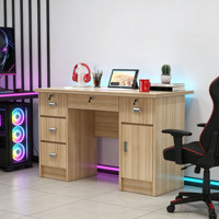 Bureau d'ordinateur en bois de 1,2 m, design moderne, durable, prix compétitif 2025, fonctionnalités convertibles pour le gaming et le bureau, petite taille