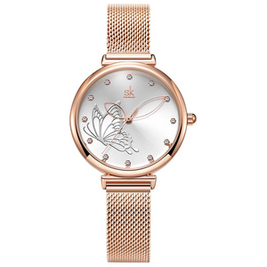 Elegante Reloj de Pulsera con Adorno de Mariposa 3D, Resistente al Agua, Esfera Brillante - Product Image 1