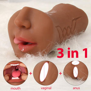 Großhandel <span class=keywords><strong>3</strong></span> in 1 Realistic Oral Mastur bator Deep Throat Elastic Geruchloses Doppel loch Munds pielzeug für Männer Oral Oral Oral - Product Image 3