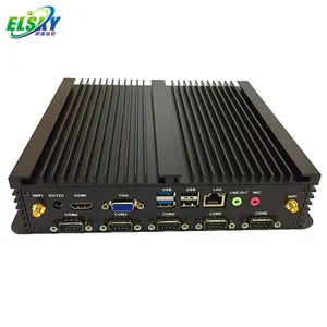 ELSKY Core i3 i5 i7第7世代ファンレス組み込み産業用ミニPCVGAデスクトップ (6 COM 8 USB 1 LAN 16GRAMサポート付き)