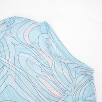 Robe de plage à col rond sexy pour femmes, robe en maille transparente, robe de soirée à pois, robe à manches longues