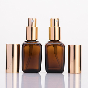 Vente en gros de flacons en verre ambré carrés, opaques, de qualité médicale, flacons distributeurs de sérum, flacons cosmétiques carrés en verre, 50 ml - Product Image 6