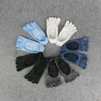 Printemps et été Chaussettes bateau à cinq doigts pour hommes Chaussettes respirantes, fines, à bouche peu profonde, invisibles et antidérapantes